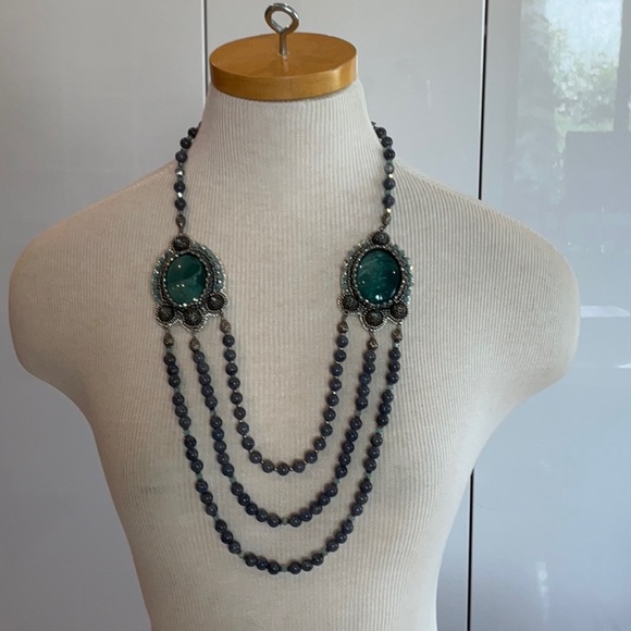 Lulii Blu, Gemstone Multi-Strand Beaded Necklace with...